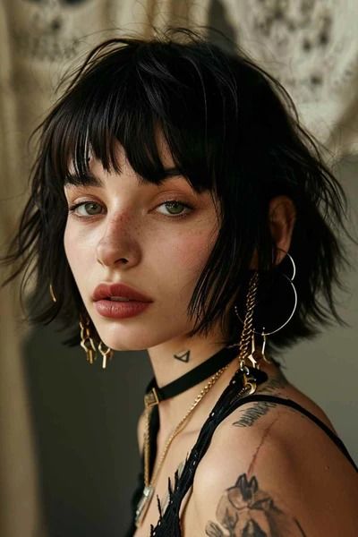 10 Must-Try Short Punk Hairstyles for Women in 2024 Curly Hair Short Women, Curly Hair Punk Styles, Punk Women Hair, Short Witchy Haircuts, Short Haircut Names For Women, Short Hairstyle Women Fringe, Short Layered Hair Women, Fox Haircut Short, Punk Hairstyles For Short Hair