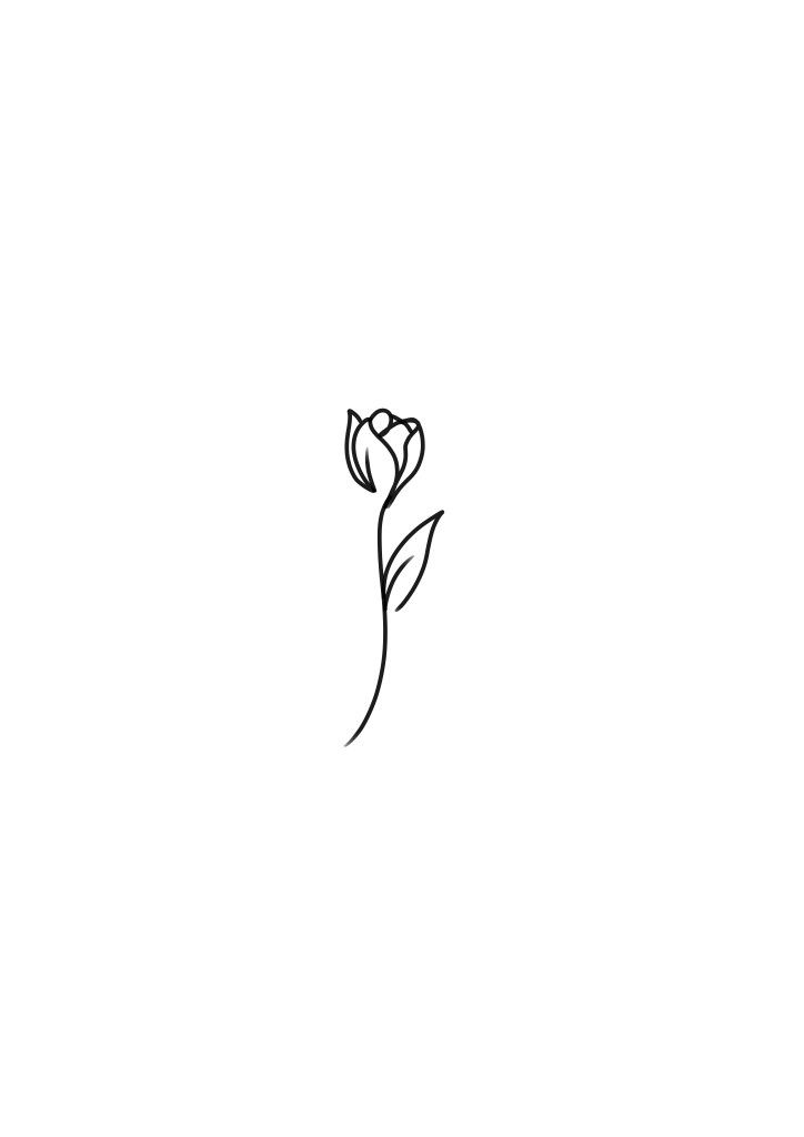 a line drawing of a single flower on a white background with the word love written below it