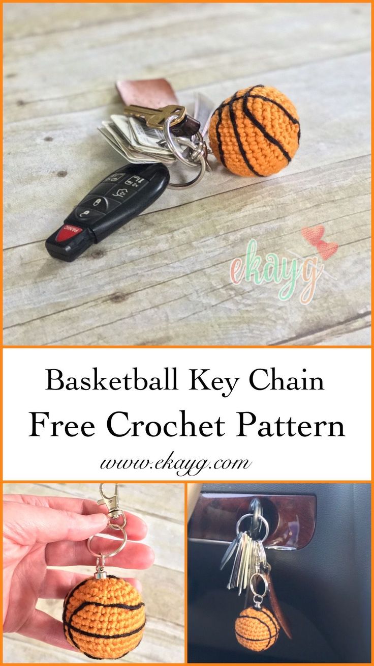 basketball key chain free crochet pattern