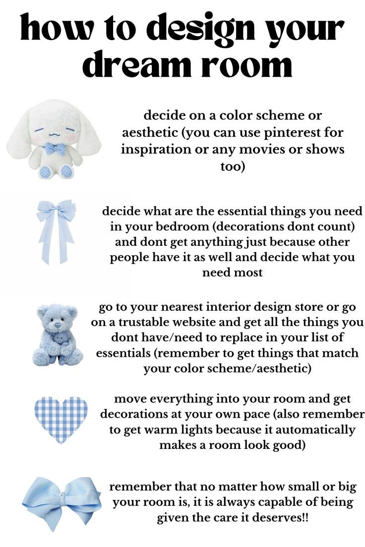 a poster with instructions on how to design your dream room for someone's special needs