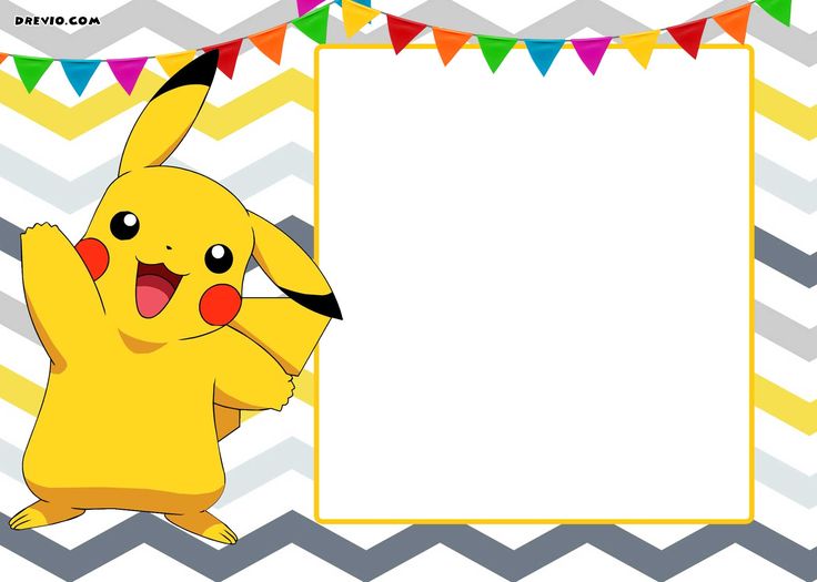 a cartoon pikachu with a blank sign in front of it's image