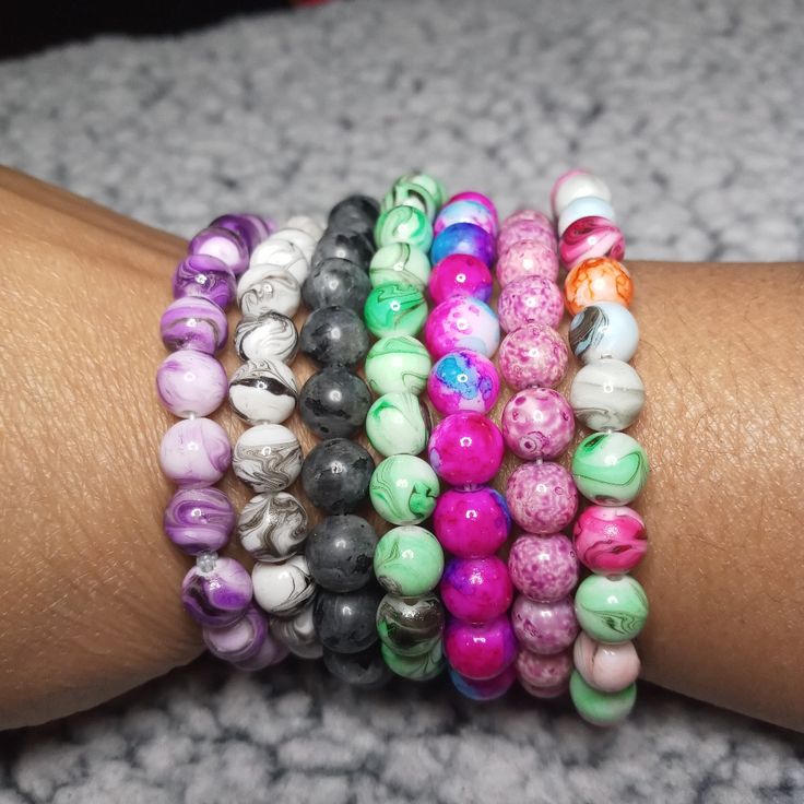 Different Colors Beaded Bracelets. Choose Which One. Casual Beaded Bracelets With Round Beads, Casual Beaded Bracelets For Jewelry Making, Casual Purple Bracelet For Everyday, Casual Everyday Purple Bracelets, Casual Purple Bracelets With Colorful Beads, Casual Multicolor Hypoallergenic Beaded Bracelets, Casual Stretch Bracelet With Round Beads, Trendy Hypoallergenic Beaded Bracelets, Casual Multicolor Hypoallergenic Bracelets