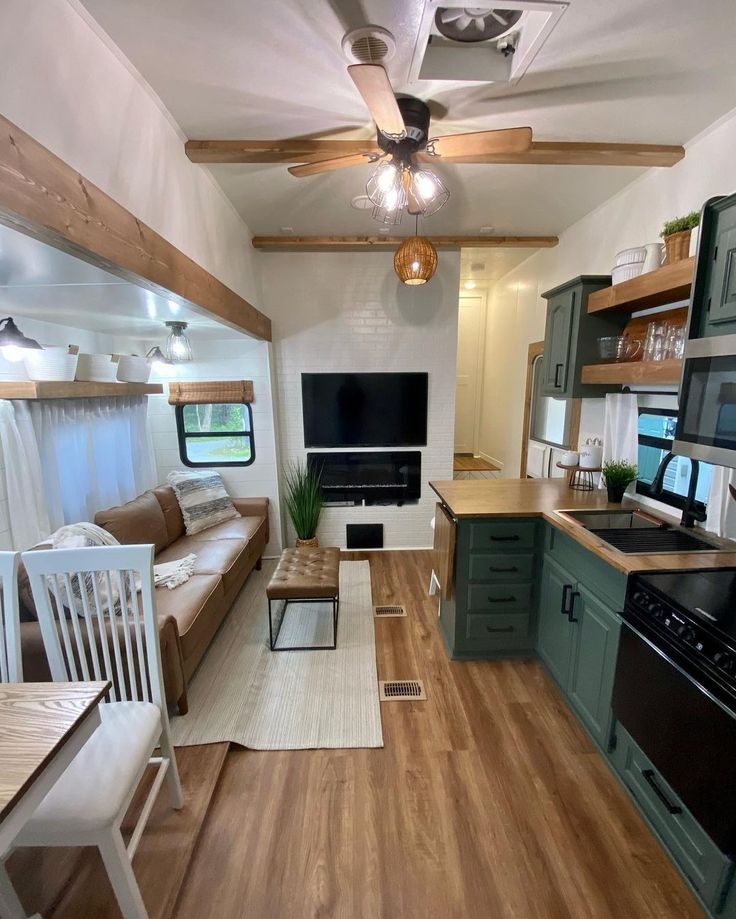 Floating Shelves in an RV Install Floating Shelves, Rv Interior Design, Rv Design, Rv Interior Remodel, Camper Interior Design, Tiny House Camper, Airstream Remodel, Camper Trailer Remodel, Camper Reno