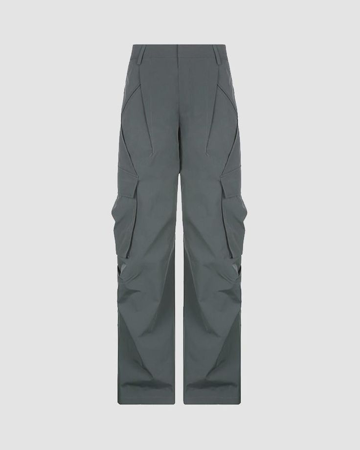 Details: Gray cargo pants with side pockets designBottom Length: LongMaterials:95% Polyester + 5% Spandex Techwear Straight Cargo Pants For Work, Techwear Cargo Pants For Work, Techwear Wide Leg Cargo Pants For Work, Wide Leg Techwear Cargo Pants For Work, Baggy Straight Utility Cargo Pants, Techwear Cargo Pants With Pockets, Baggy Utility Cargo Pants, Techwear Wide Leg Cargo Pants With Side Pockets, Techwear Wide-leg Bottoms With Cargo Pockets