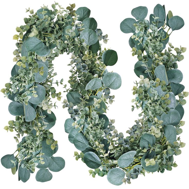 PRICES MAY VARY. Quantity: Artificial Mixed Eucalyptus Leaves Garland in 8.3' or 100" Long with adjustbale width. The mixed eucalyptus leaves includes silver dollar eucalyptus leaves in grey green and baby eucalyptus leaves in dusty green. They won't wilt or fade and are easy for adorning weddings. Color: The two eucalyptus different leaf types mix together beautifully! This natural green foliage and provides a natural look, perfect for adding a touch of nature to your decorations. Size: Fake Si Backdrop Garland, Greenery Wall Decor, Artificial Eucalyptus Garland, Ivy Wall, Faux Eucalyptus, Dollar Eucalyptus, Feuille Eucalyptus, Artificial Eucalyptus, Artificial Garland