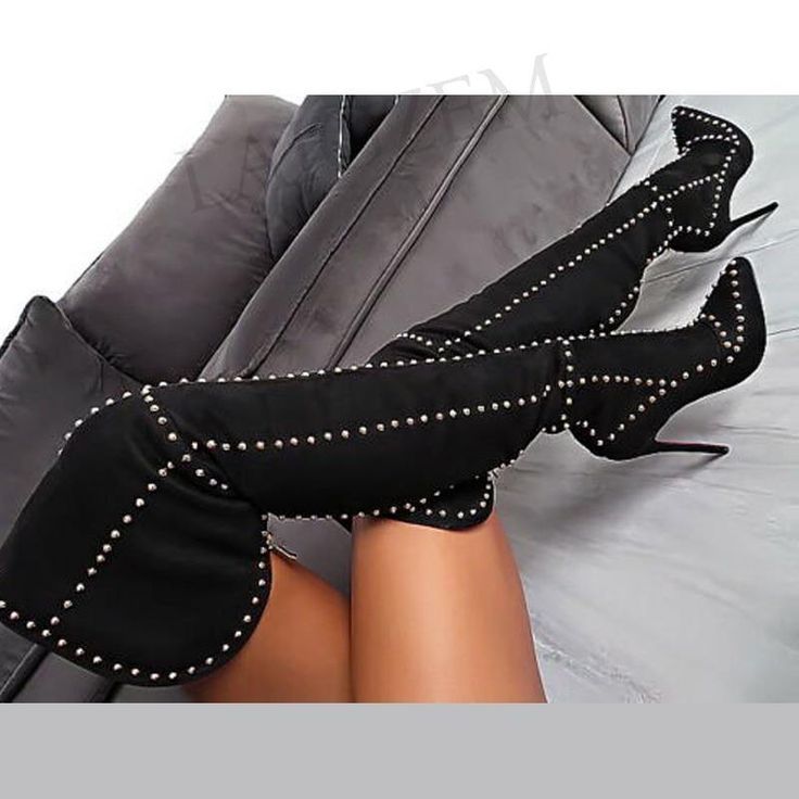 Super Women, Boots High Heels, High Fashion Outfits, Thigh Boot, Black Heel Boots, Boots High, New Trend, Shoes Woman, Crazy Shoes