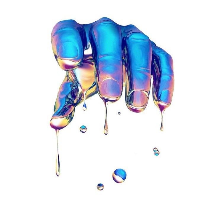 a hand that is dripping some liquid on it