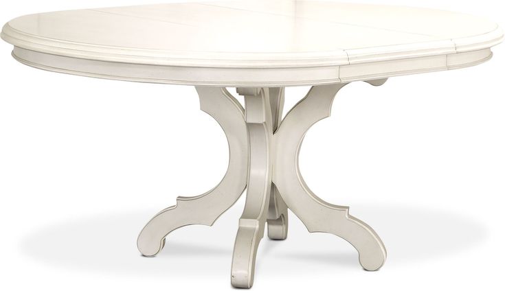 a white table with an oval top and two leaves on the base, against a white background