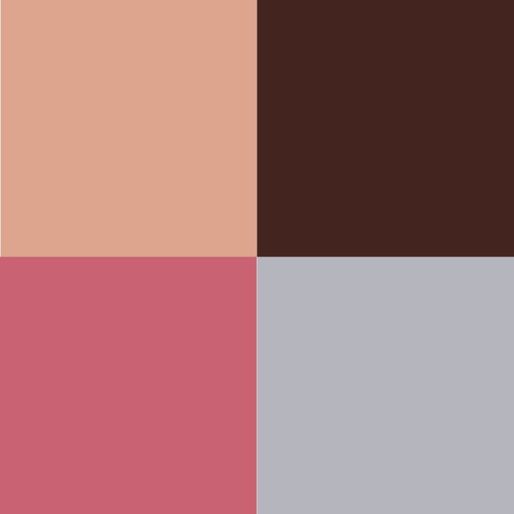 the color palette is brown, pink, and grey with some white on it's sides