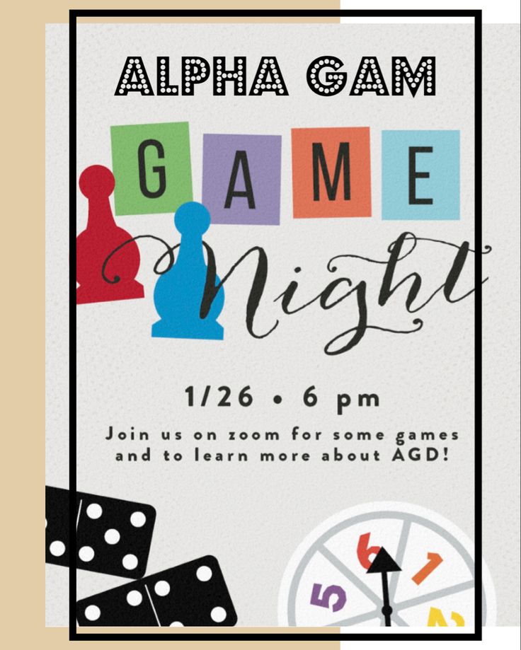 a flyer for the game night