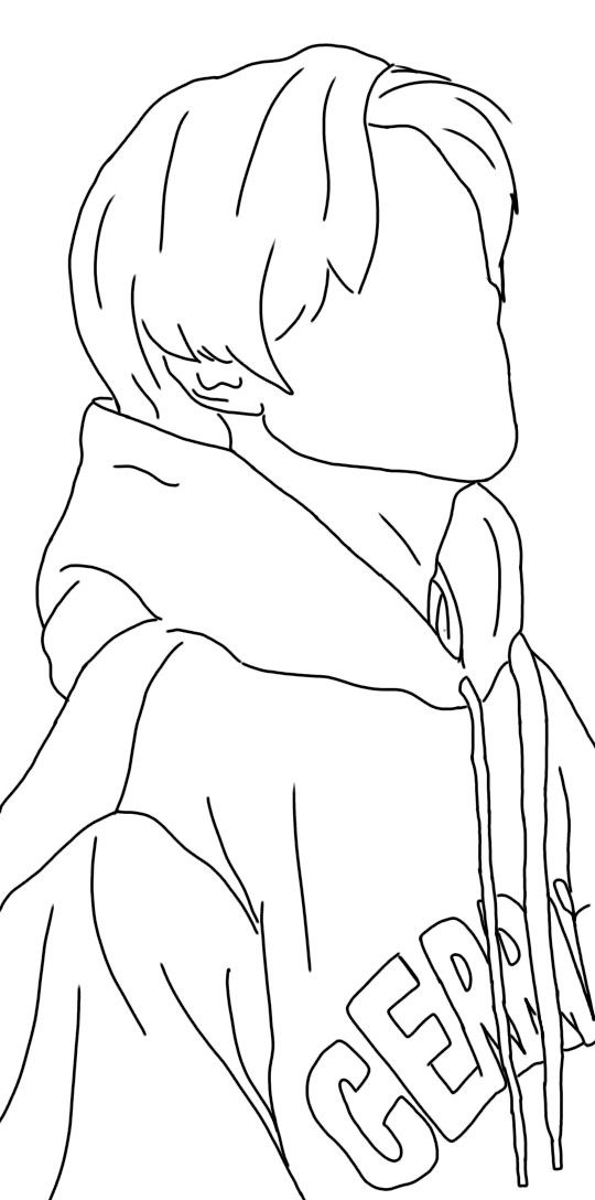 a drawing of a person wearing a scarf