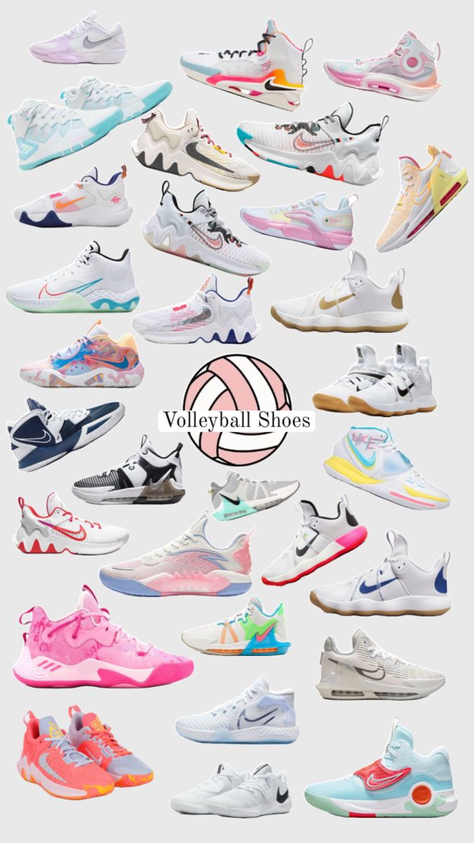 many different types of shoes are shown in this image, including one with the nike logo on