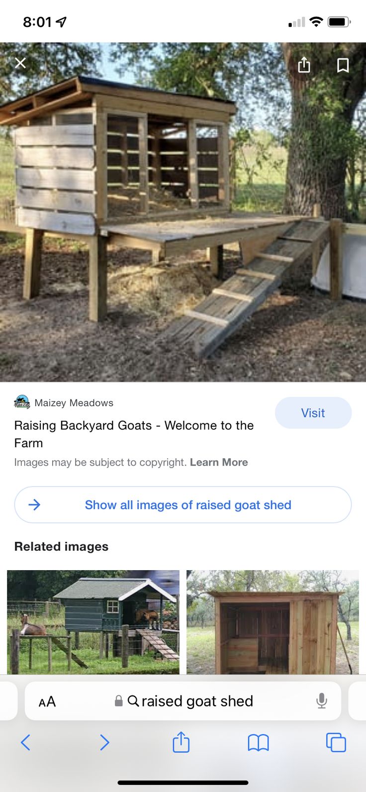 an image of a mobile app for backyard goat pens and coops that is on sale