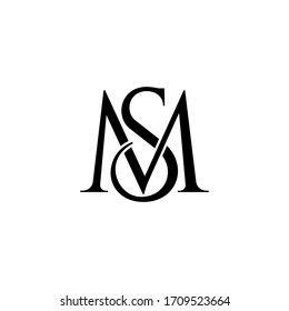 the letter s and m is made up of letters that are separated into two separate sections