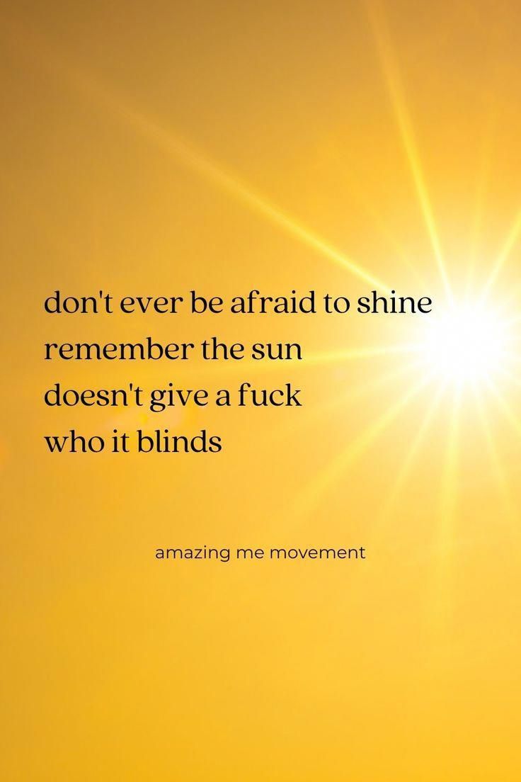 the sun shines brightly in front of a yellow sky with an inspirational quote on it