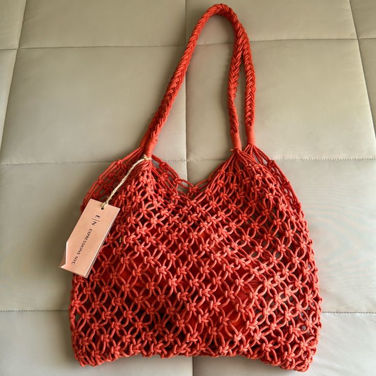 Women Over Shoulder Bag Crochet Style Color: Coral Red New With Tags Trendy Red Crochet Bag, Casual Red Beach Bag For Everyday Use, Casual Red Beach Bag For Everyday, Casual Everyday Red Beach Bag, Casual Orange Crochet Bag For Everyday, Red Beach Bag For Spring, Red Casual Beach Bag For Spring, Casual Red Beach Bag For Spring, Red Crochet Tote Bag For Everyday