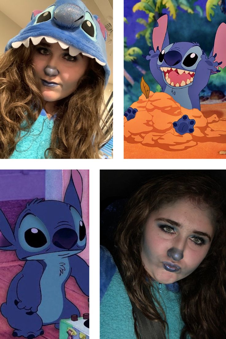 Stitch Costume Makeup, Stitch Disney Makeup, Stitch Makeup Ideas, Stitch Face Paint Easy, Stitch Eye Makeup, Stitch Inspired Makeup, Stitch Makeup Halloween, Stitch Halloween Makeup, Stitch Makeup Look