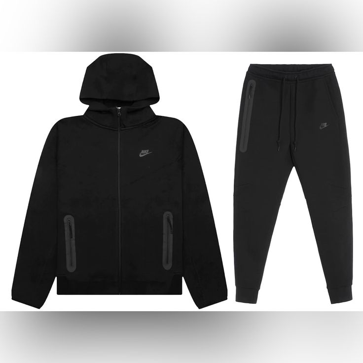 Nwt! Nike Tech Sweatsuit Black 100% Authentic Fast Shipping Great Quality Nike Tech Sweatsuit, Nike Tech Tracksuit, Nike Sweat Suit, Nike Sets, Tech Fleece Hoodie, Nike Sportswear Tech Fleece, Joggers Set, Nike Sweats, Nike Models