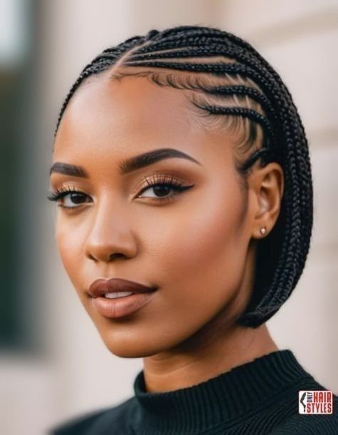 Curly Short Hair For Black Women, Curly Short Natural Hairstyles, Cornrow Bob Braids, How To Style Short Curly Braids, Cornrows Ideas Natural Hair Short, Bob Hair Braids, Short Cornrows Braids For Black Women, Bob Cornrow Braids, Braid Bob Hairstyles For Black Women