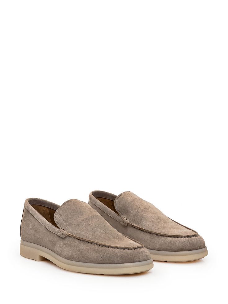 Beige suede loafer. Slip-on. Church's logo embossed on front.Composition: Outside:, 100% Leather Lining:, 100% Leather Sole:, 100% Rubber Suede Slip-ons With Suede Lining, Suede Dress Shoes With Stitched Sole, Slip-on, Suede Slip-on Dress Shoes With Leather Sole, Suede Dress Shoes With Stitched Sole, Suede Almond Toe Dress Shoes With Textured Sole, Business Suede Slip-ons With Round Toe, Suede Loafers With Round Toe, Suede Loafers With Round Toe And Suede Lining, Leather Moccasins With Suede Lining For Business