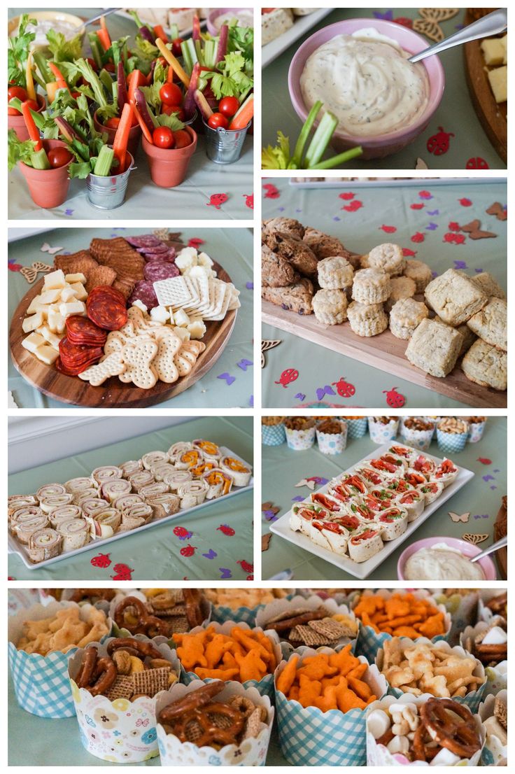 a collage of pictures showing different types of food on plates and in bowls,