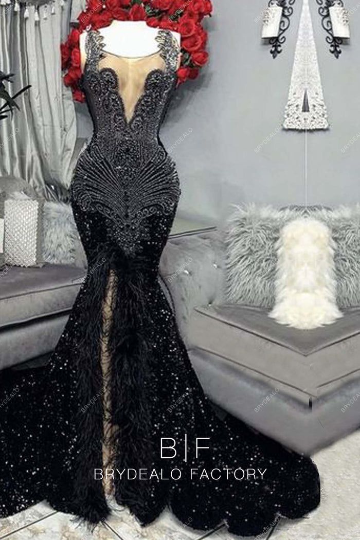 Designer Fit and Flare Curved Neck Black Sequin Formal Prom Gown Elegant Ball Dresses, Rhinestone Prom Dress, Md Dresses, Glitter Prom Dresses, Custom Made Prom Dress, Marriage Ideas, Classy Prom, Prom Inspiration, Sparkly Prom Dress