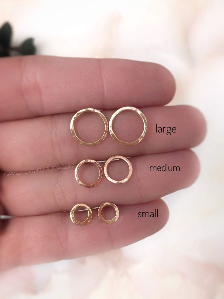 Karma Circle Studs, Gold Round Earrings, Circle Stud Earrings, Sparkly Ring, Raw Stone Ring, Circle Earrings Studs, Circle Studs, Gold Filled Earrings, Unique Jewelry Designs, Jewelry Unique