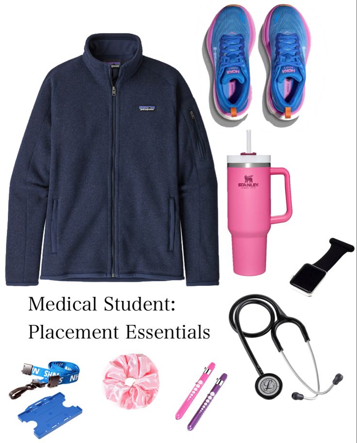 Medical student placement essentials Doctor Essentials, Nursing Placement, Healthcare Aesthetic, Vet Aesthetic, Pediatric Scrubs, Paramedic Student, Medical Receptionist, Nursing Essentials, Medical Scrubs Fashion