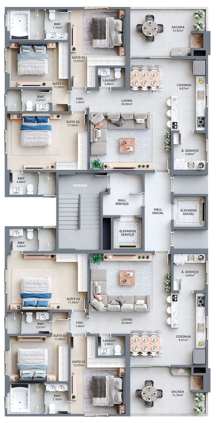 Get your floor plan now! Modern House Floor Plans Luxury, 3 Bedroom Apartment Floor Plan, Apartment Building Floor Plans, Condo Layout, Pelan Lantai Rumah, Hotel Layout, Luxury House Floor Plans, Rumah Moden, Home Layout