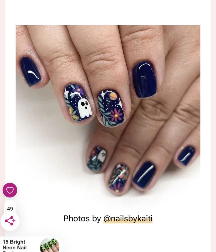 Micro Nail Art, Outer Space Nails, Future Nails, Nail Art Halloween, November Nails, Sns Nails, Lovely Nails, Colorful Nail, Holiday Nail