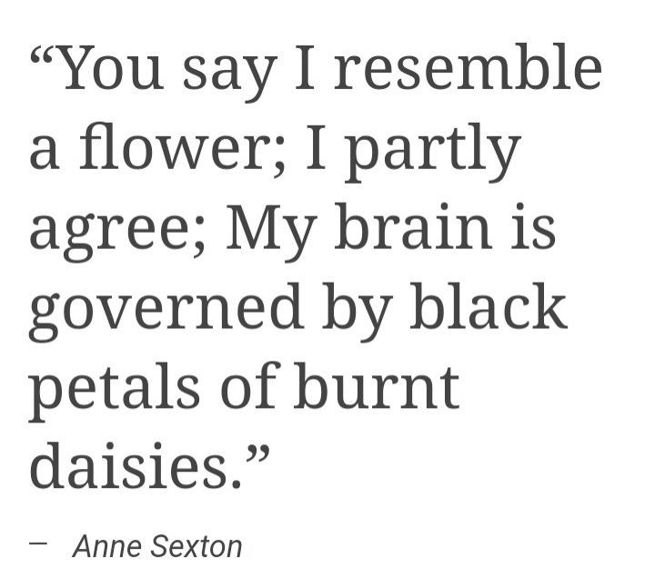 an image with the quote you say i resemble a flower i party agree my brain is covered by black petals of burnt daisies