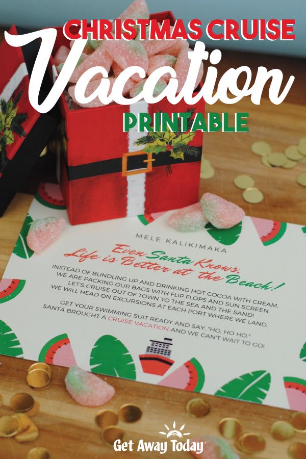 the christmas cruise vacation printable is on display