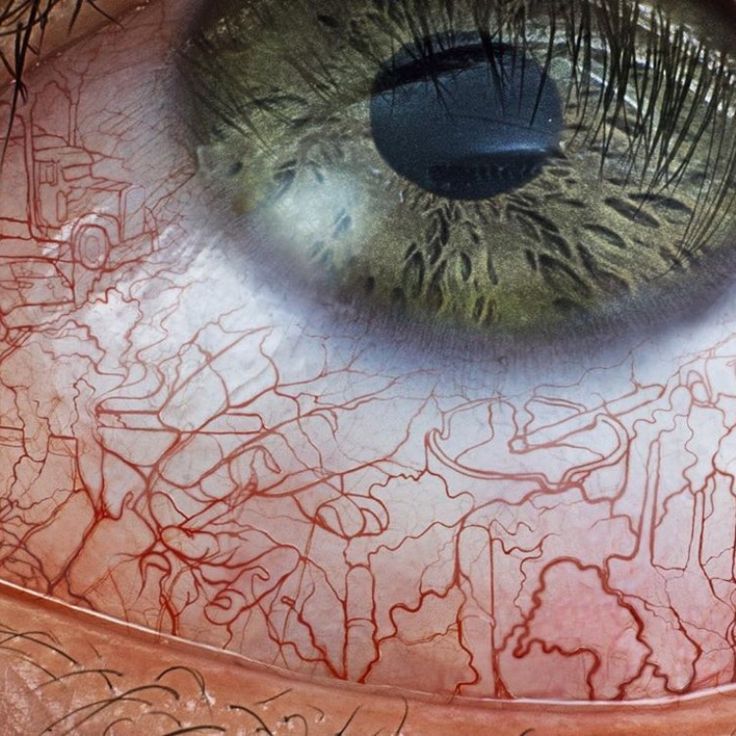 the iris of an eye with drawings on it