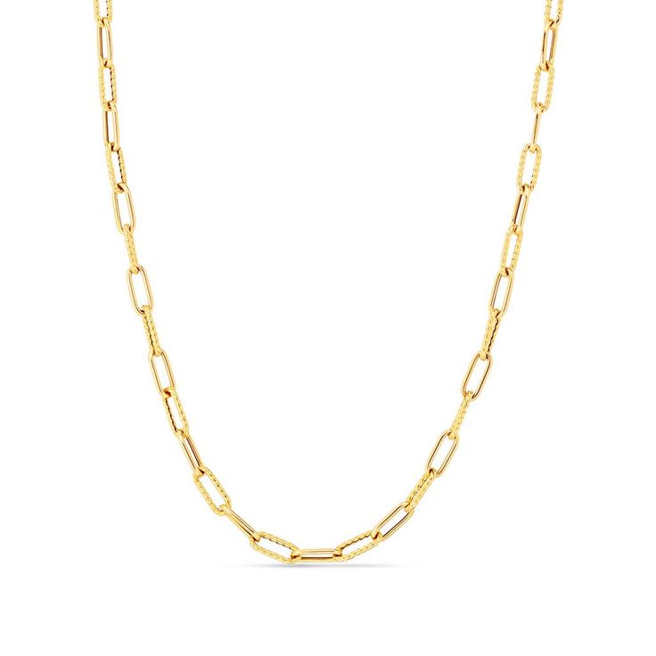 roberto coin fluted paperclip chain necklace Roberto Coins, Paperclip Necklace, Roberto Coin, Timeless Jewelry, Gold Collection, Gold Design, Paper Clip, Effortless Style, Chain Necklace