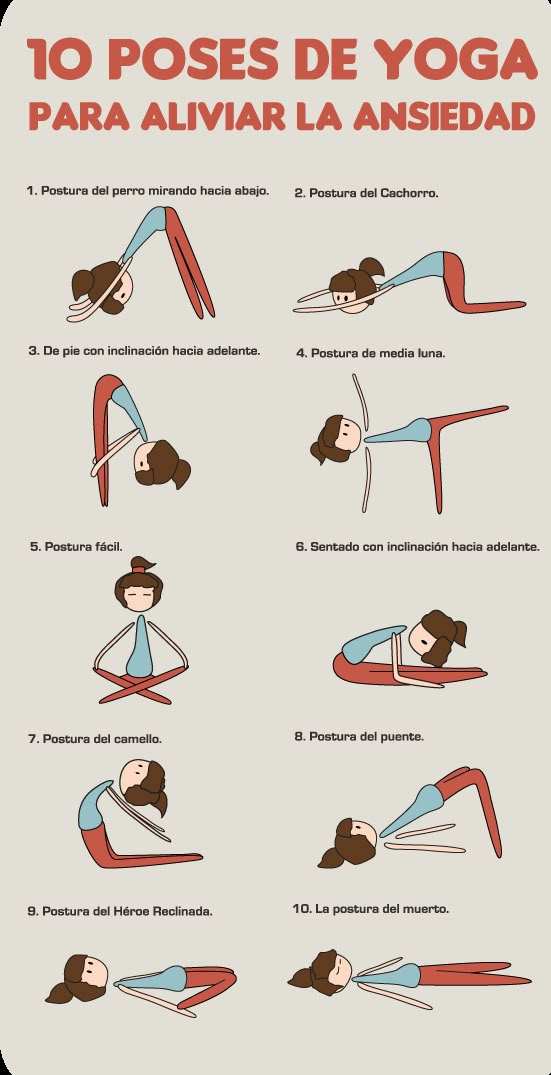 a poster showing how to do yoga for beginners in spanish and english, with instructions