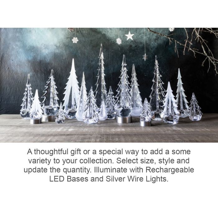 an advertisement for christmas lights with trees and snowflakes on the table in front of them