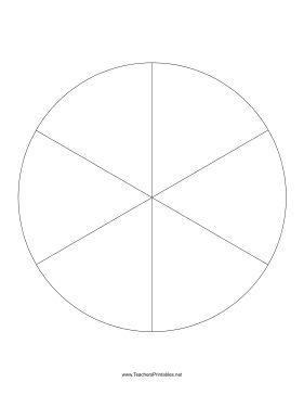 a circle with four sections in the middle and one section at the top, on a white background