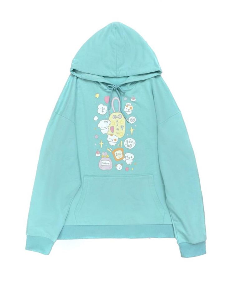 Step into the world of adorable fashion with our charming hoodie, perfect for adding a touch of whimsy to your wardrobe. This delightful hoodie features a convenient drawstring design on the hood, allowing you to adjust it for maximum comfort and style. Adorned with playful prints of cute animals and other enchanting designs, this hoodie is sure to capture hearts wherever you go. Practicality meets cuteness with the addition of pockets, offering a handy place to store your essentials.Embrace the kawaii aesthetic and make this lovely piece a staple in your collection!  Please note, the price includes only one hoodie.   	 		 			Size 			S 			M 			L-2XL 		 		 			Length 			68 			71 			75 		 		 			Bust 			122 			128 			132 		 		 			Shoulders 			63 			64 			65 Kawaii Hoodie For Spring Streetwear, Kawaii Hooded Top For Spring, Spring Cotton Kawaii Hoodie, Cute Hoodie With Kangaroo Pocket, Spring Cartoon Print Hoodie Top, Kawaii Cotton Hoodie With Drawstring Hood, Kawaii Blue Cotton Hoodie, Blue Cotton Kawaii Hoodie, Cotton Kawaii Hoodie With Drawstring Hood