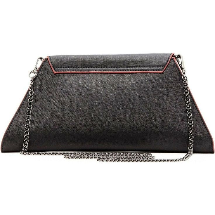 The Angelica is a chic evening bag crafted from crosshatched leather and is accented with a diagonal flap. This cool leather clutch bag features a fabric-lined interior with a zipped pocket and a zip closure at the top. With a removable chain strap, The stylish Angelica can be worn over the shoulder or as a clutch. This will be your go-to day to night handbag. OUTSIDE: Black INTERIOR: Red Lining HARDWARE: Gunmetal/Pewter WIDTH: 7.5″-12.5" HEIGHT: 5.5″ DEPTH: 1.5″ STRAP DROP: 21″ Evening Clutch Shoulder Bag With Zipper, Evening Clutch With Zipper Closure, Evening Bag With Removable Pouch And Flap Shape, Leather Evening Wallets With Chain Strap, Evening Bags With Flap And Magnetic Closure, Evening Bag With Magnetic Closure Flap Shape, Evening Bags With Magnetic Closure And Flap, Luxury Evening Clutch With Zipper Closure, Leather Clutch Evening Bag With Zipper