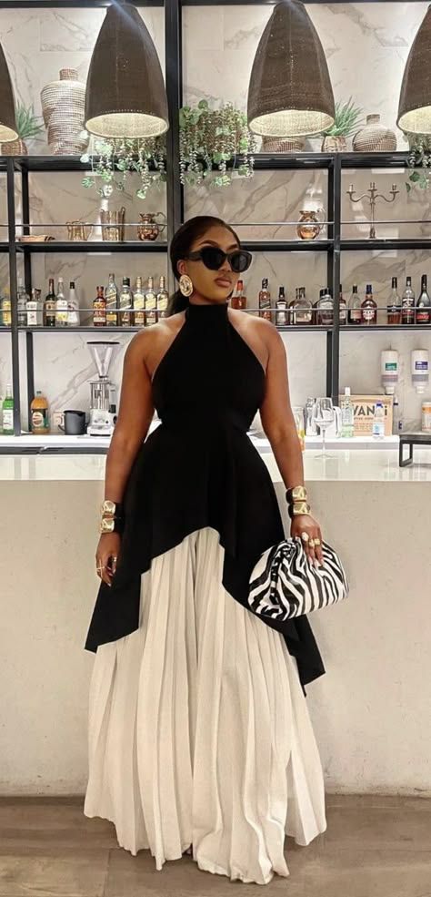 Rich White Woman Outfits, Fall Birthday Dinner Outfits Black Women, Shining Material Dress, Classy Adire Styles, Elegant And Chic Dresses, Winery Looks For Black Women, Rich Girl Aesthetic Outfit Black Women, Dress No Heels Outfit, Brunch Ideas Outfit Classy