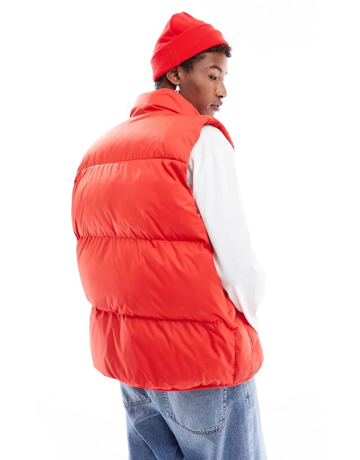 Nike Club puffer vest in red | ASOS Red Sleeveless Vest Outerwear, Nike Nylon Puffer Outerwear, Nike Nylon Puffer Jacket, Casual Red Down Outerwear, Nike Red Functional Outerwear, Functional Nike Red Outerwear, Red Puffer Jacket With Pockets For Cold Weather, Casual Red Down Puffer Jacket, Nike Puffer Jacket With Pockets For Fall