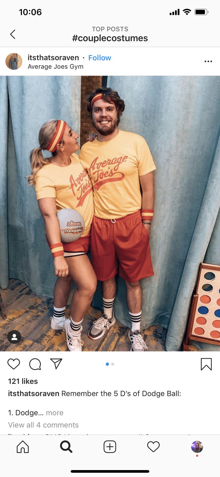 a man and woman in matching outfits posing for a photo on instagram with the same person