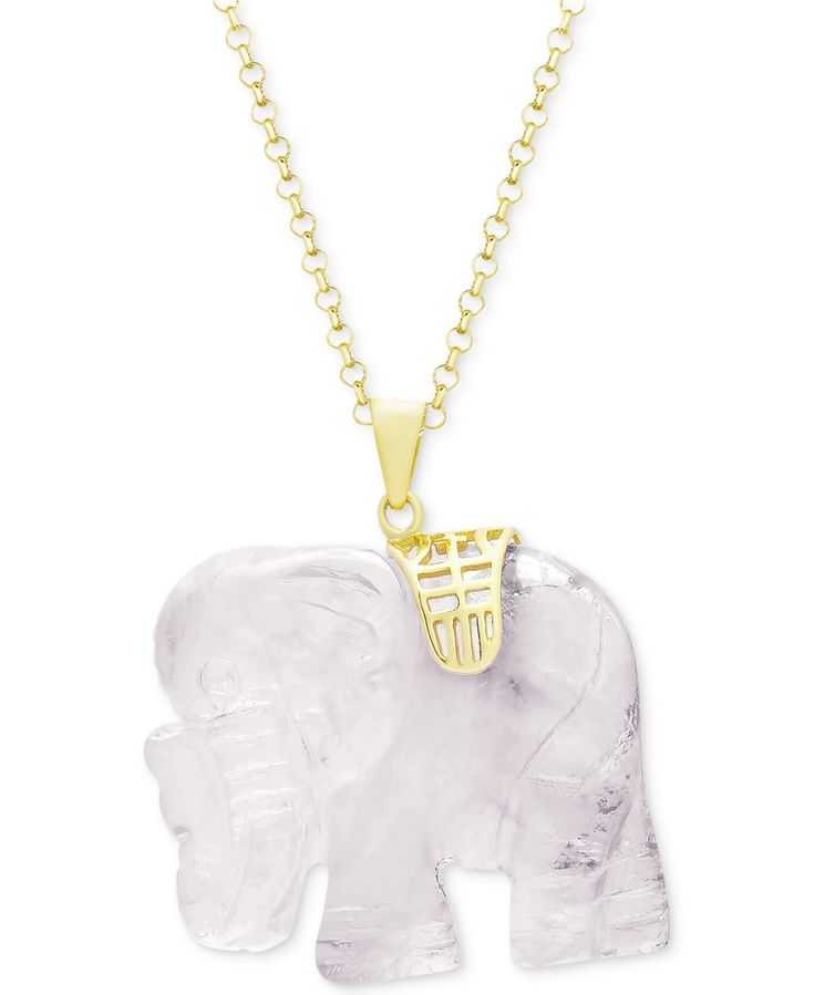 Elegant and exotic, beautiful rose quartz adds a sense of awe and mystery to this beautiful elephant pendant necklace. Macy's Tarnish Resistant Jewelry Gift, Macy's Pendant Jewelry As Gift, Macy's Pendant Necklace Gift, Macy's Pendant Necklace For Gift, Macy's Round Necklaces Gift, Macy's Rose Gold Jewelry As Gift, Macy's Rose Gold Jewelry For Gifts, Macy's Rose Gold Jewelry Gift, Macy's Round Necklace Gift