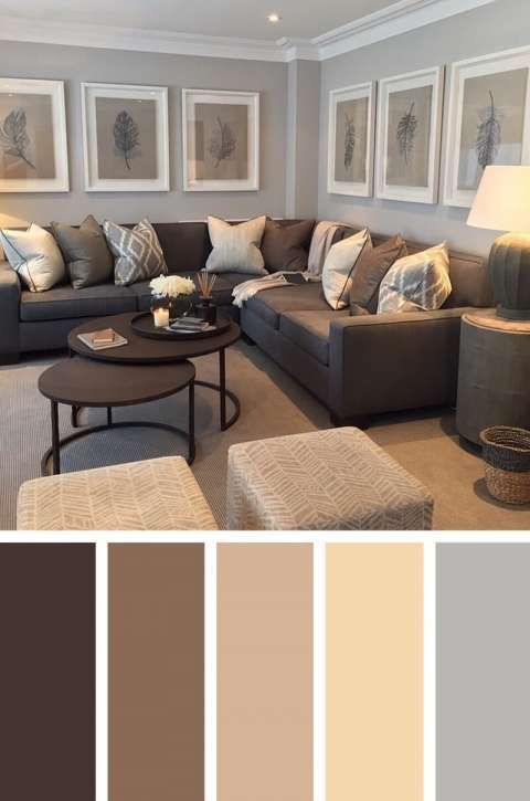 40 Best Two Colour Combination for Living Room Grey And Brown Living Room, Good Living Room Colors, Living Room Decor Brown Couch, Design Hallway, Living Room Decor Colors, Entrance Interior, Small Hallway, Living Room Color Schemes, Trendy Living Rooms