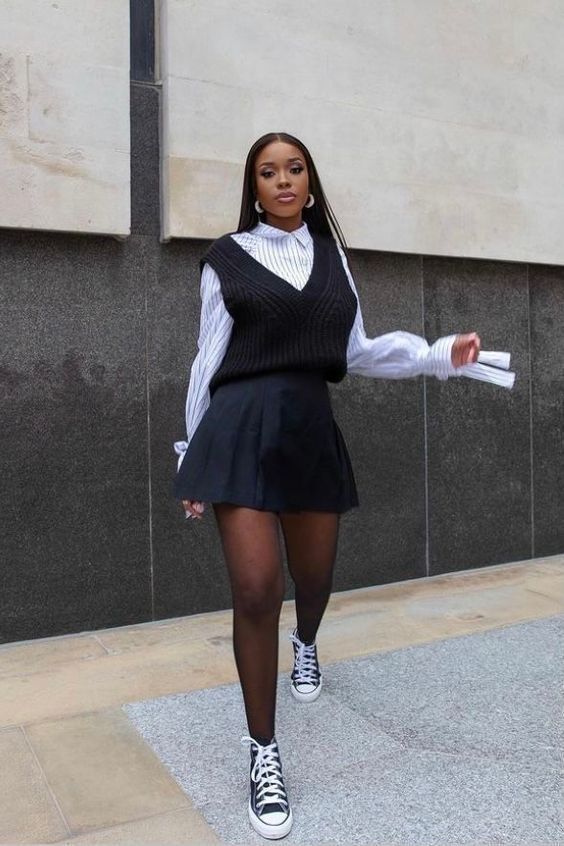 Tennis Skirt Outfit, Looks Black, Looks Chic, Professional Outfits, Fall Fashion Outfits, Teenage Fashion Outfits, Spring Outfits Casual, Lookbook Outfits