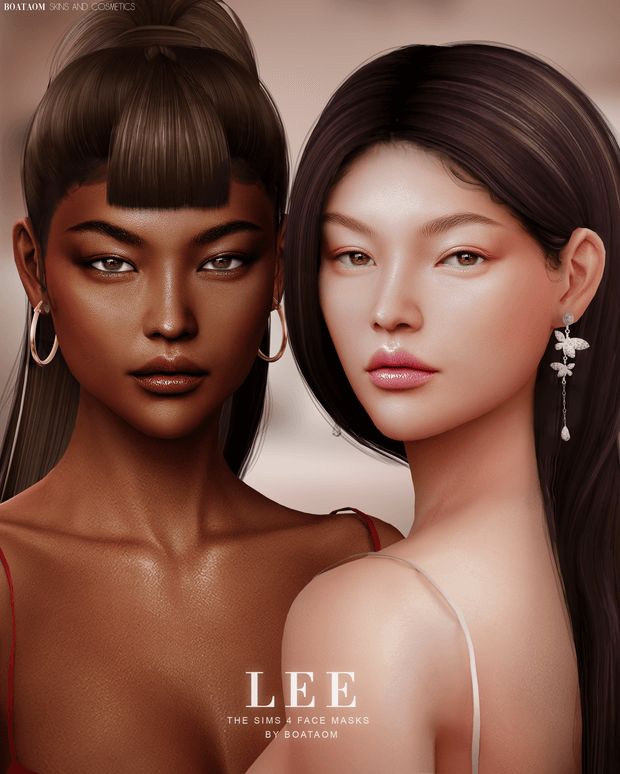 two beautiful young women standing next to each other in front of a white background with the words lee on it