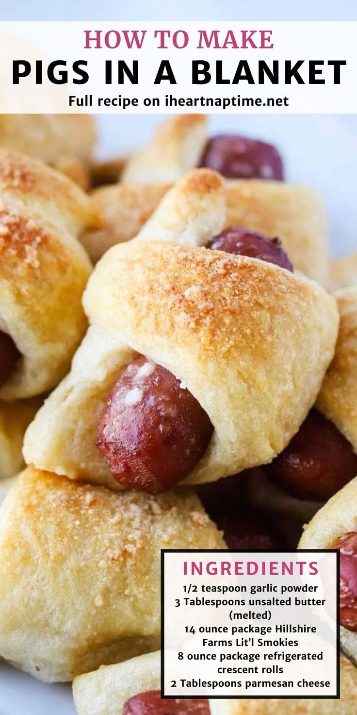 pigs in a blanket recipe with instructions on how to make it