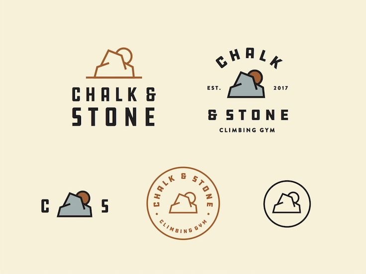 the logo for chalk and stone climbing camp, which is designed in two different colors