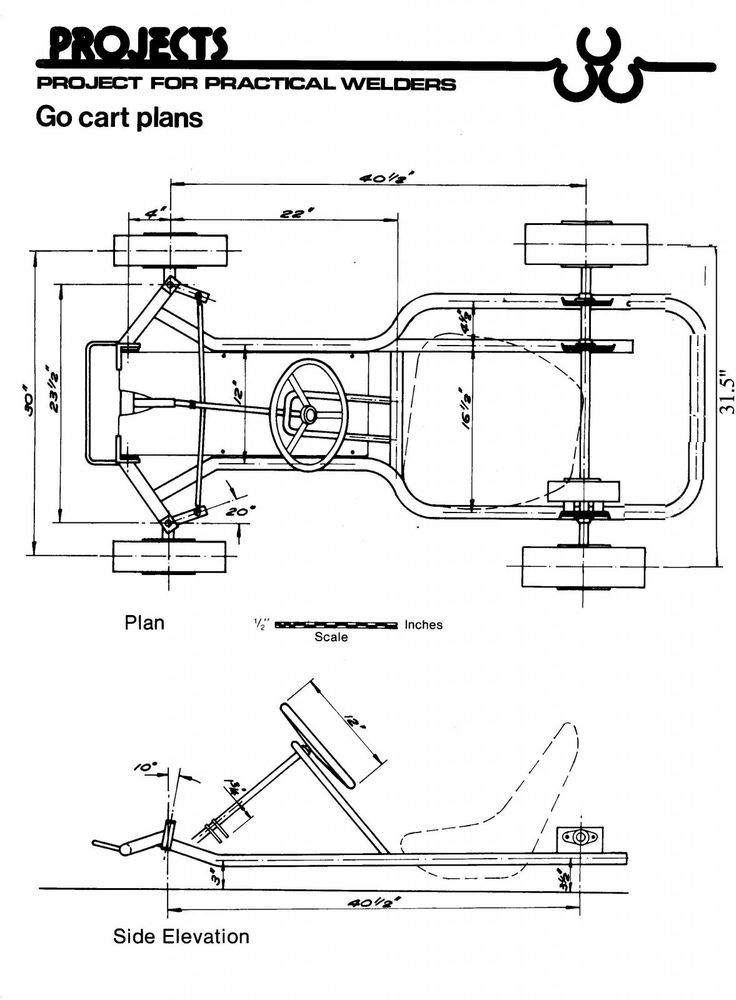 the drawing shows how to draw an assembly plan for a vehicle with two different parts