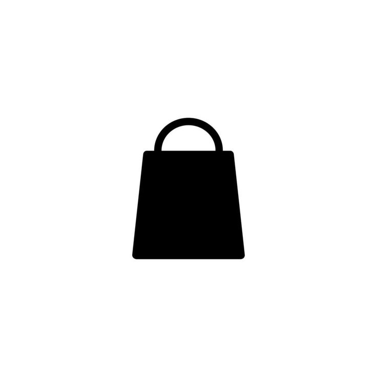 a black and white silhouette of a handbag